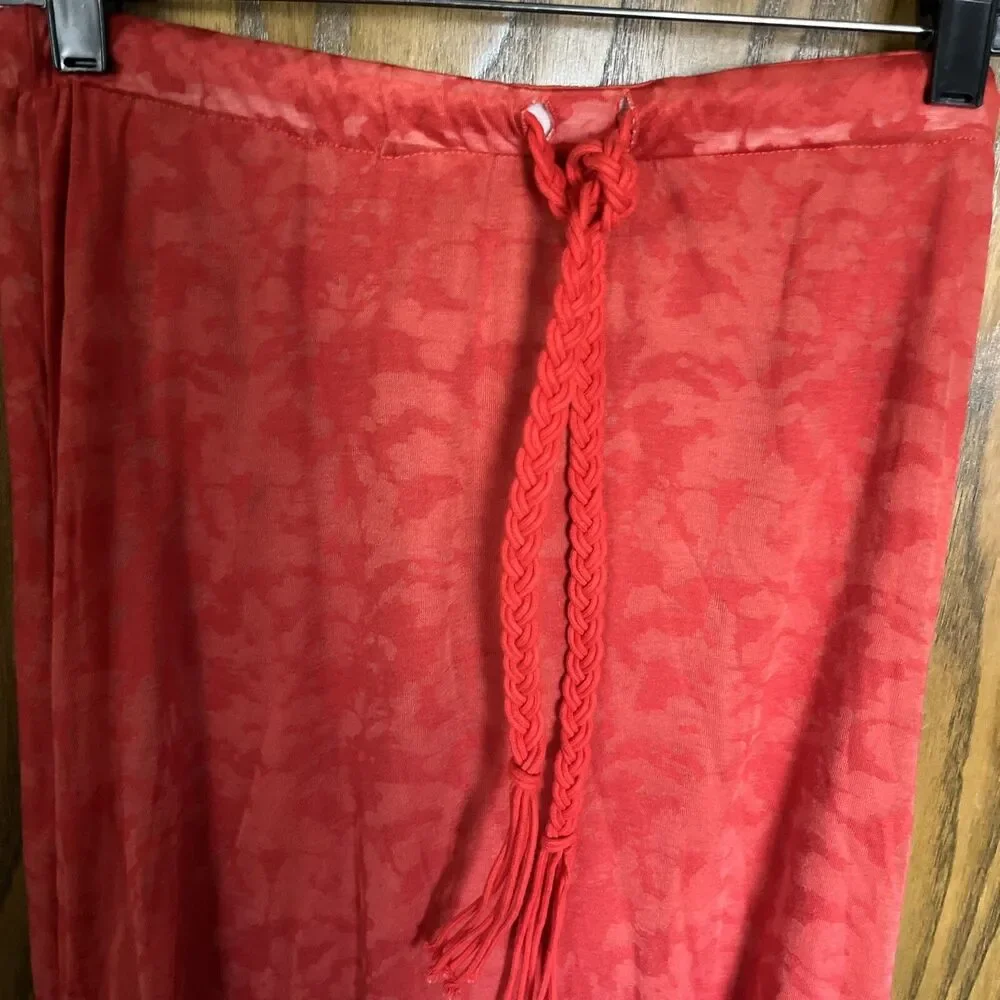 Kenar Orange Textured Women’s Maxi Skirt Size M Floral Bohemian Cottagecore